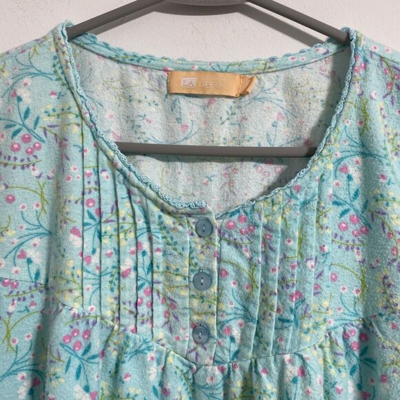 La Cera Nightgown Women's S Flannel Pockets Floral Grandma Cottagecore Peasant - Picture 5 of 16